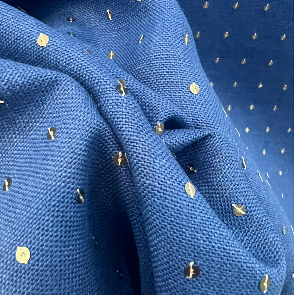 Fabricut Sequin Linen Navy