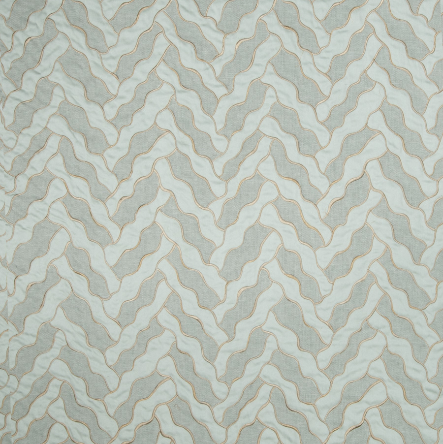 Fabricut Mercury Embroidery Duck Egg 