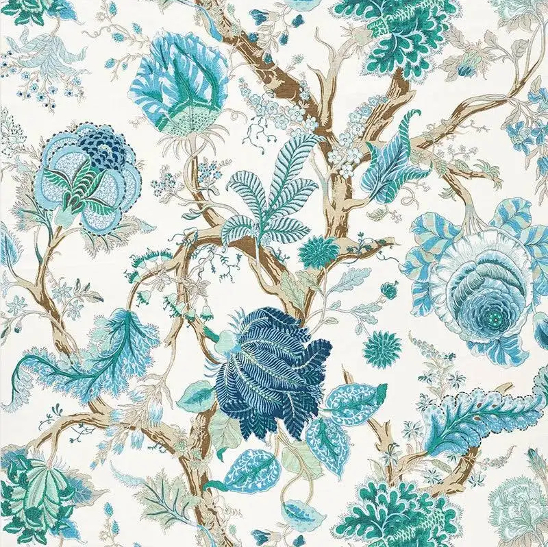 Schumacher Indian Arbre Peacock & Emerald 