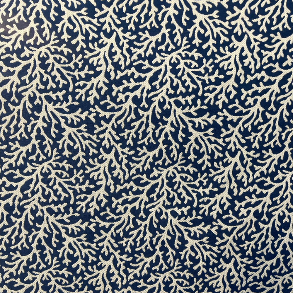 Blue and White Coral Fabric 