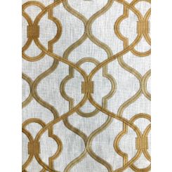 3 1/2 Yards Geometric Metallic Embroidered Woven Fabric