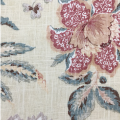4 1/4 Yards Floral Traditional Basket Weave Print Fabric