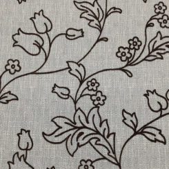 10 Yards Floral Embroidered Woven Fabric