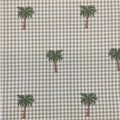 5 Yards Nature Plaid/Check Embroidered Woven Fabric