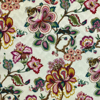 2 1/2 Yards Abstract Floral Print Woven Fabric